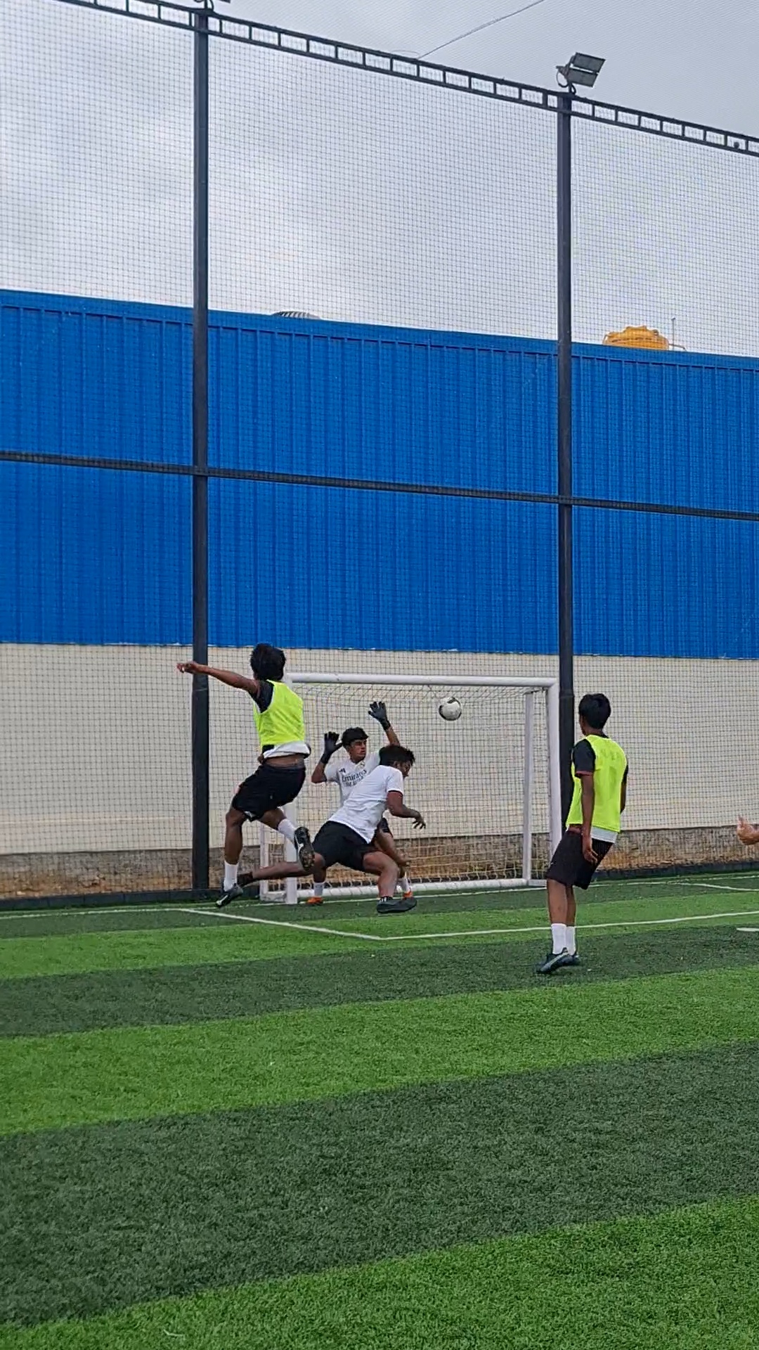 Header on goal during a knockout match at Hey Turf, Sarjapur